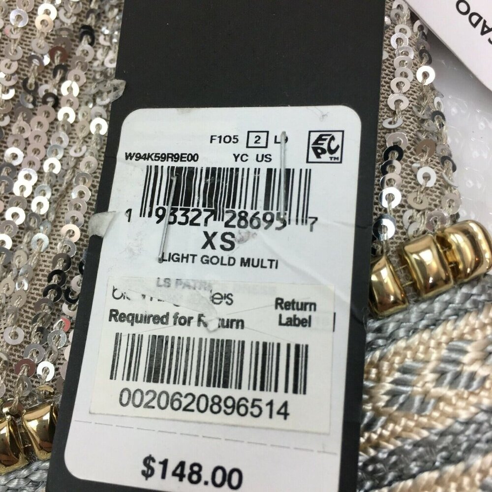 Guess Patrice sequin mini Dress Color: Light Gold Multi Size: XSmall - Picture 5 of 9